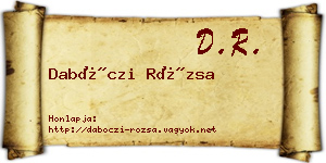 Dabóczi Rózsa névjegykártya